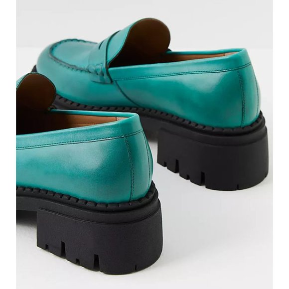 FREE PEOPLE Lyra Lug Sole Loafers / Mountain Spring - Picture 3 of 12
